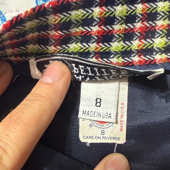 Evan Picone Vintage Wool Blend Multicolor Plaid Pencil Skirt Pockets Size: 8 - Picture 7 of 8